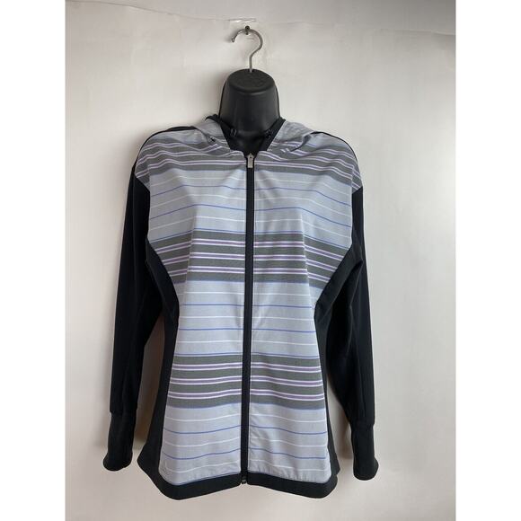 ADIDAS Climacool Womens XS Gray Lightweight Running Jacket Hoodie Zip Pockets - Picture 4 of 12